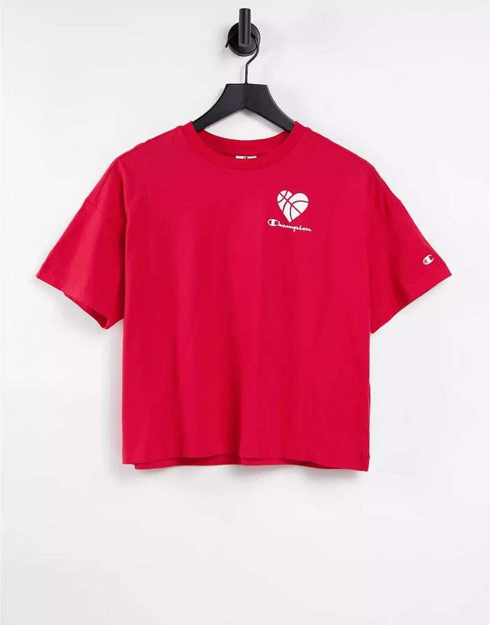 Champion heart print sweatshirt in red