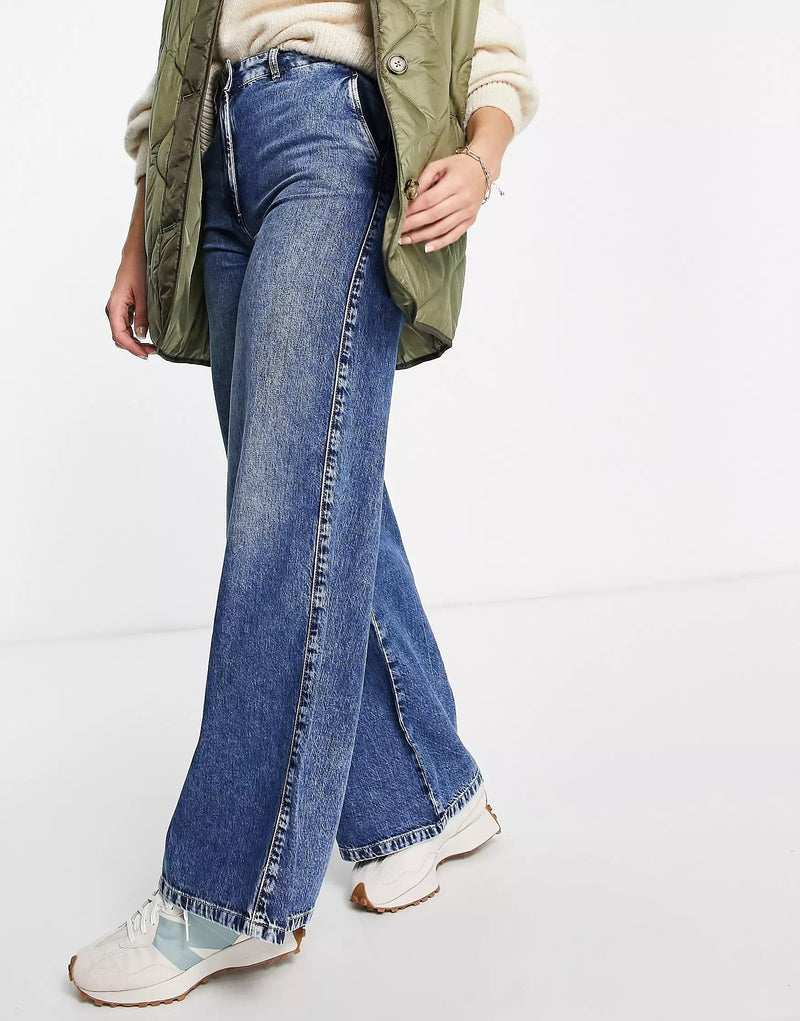 Selected Femme Organic Cotton Wide Leg Jeans