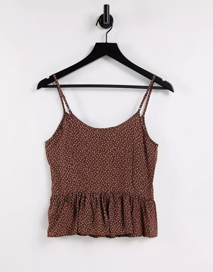 & Other Stories Co-Ord Ditsy Floral Cami Top In Brown