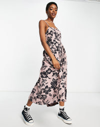 Womens Free People The Perfect Sundress Printed Midi Dress In Pink