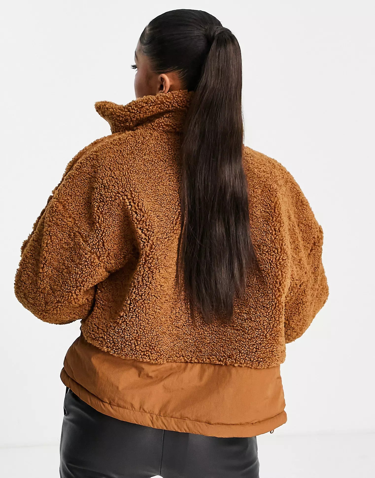 Rust oversized borg clearance zip through teddy jacket