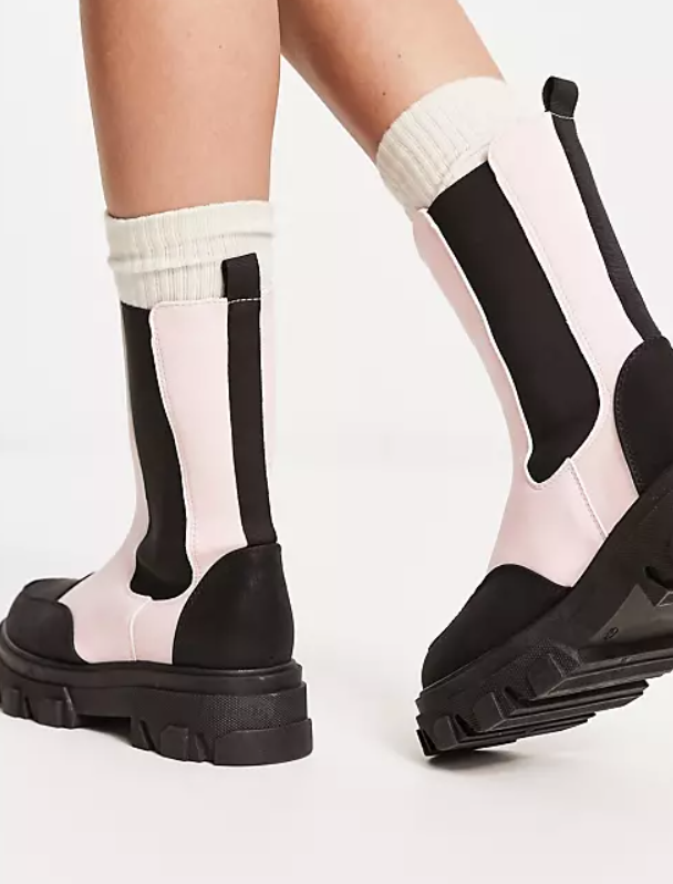 Truffle Collection Womens Chunky Chelsea Boots In Pink