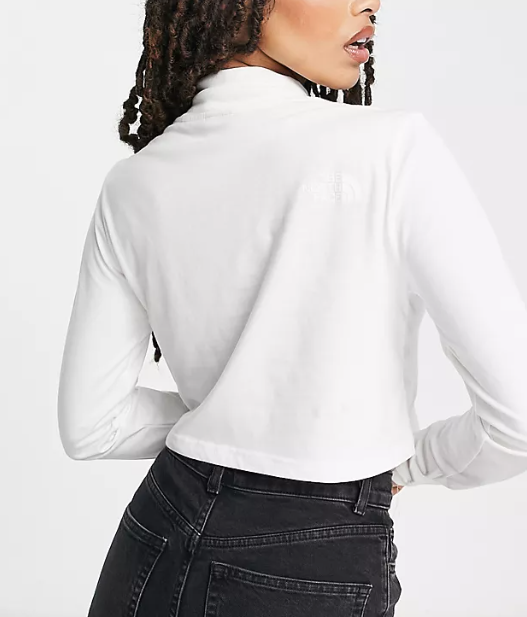 The North Face Womens Nekku High Neck Cropped Long Sleeve Top In White