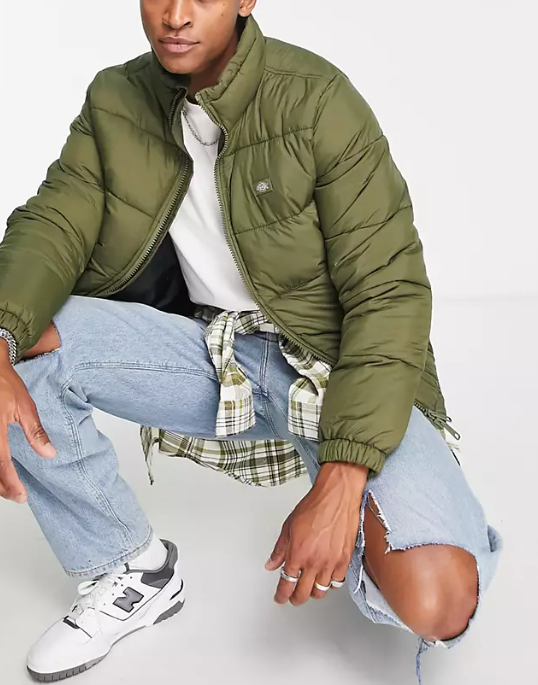 Dickies Mens Waldenburg Puffer Jacket In Khaki