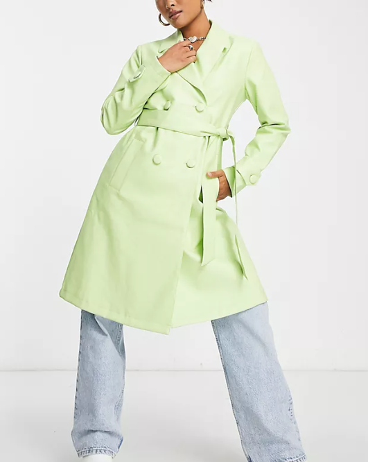 Lime green top coat women's