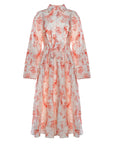 Valentino Womens Dress Roseflow in Ivory/Red