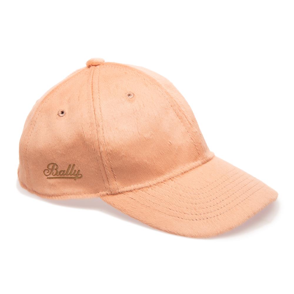 Bally Womens Suede Cap in Peach