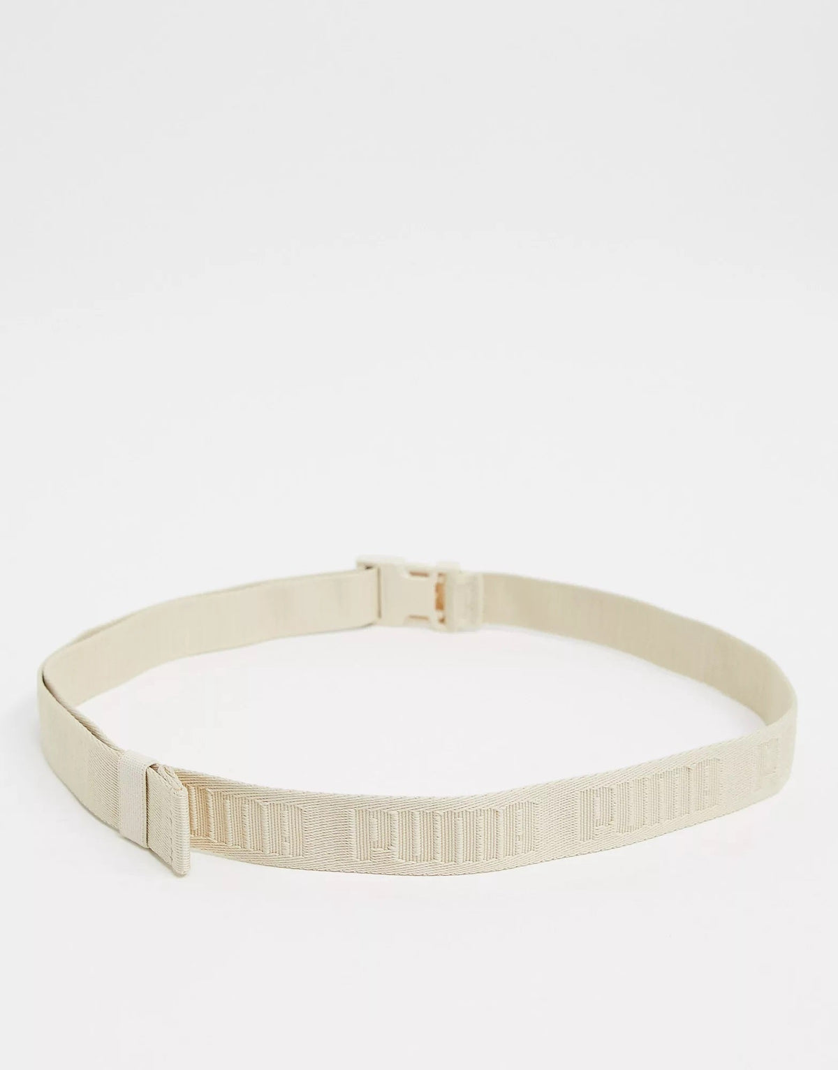 Puma Womens Logo Taping Belt With Clip Buckle In Beige