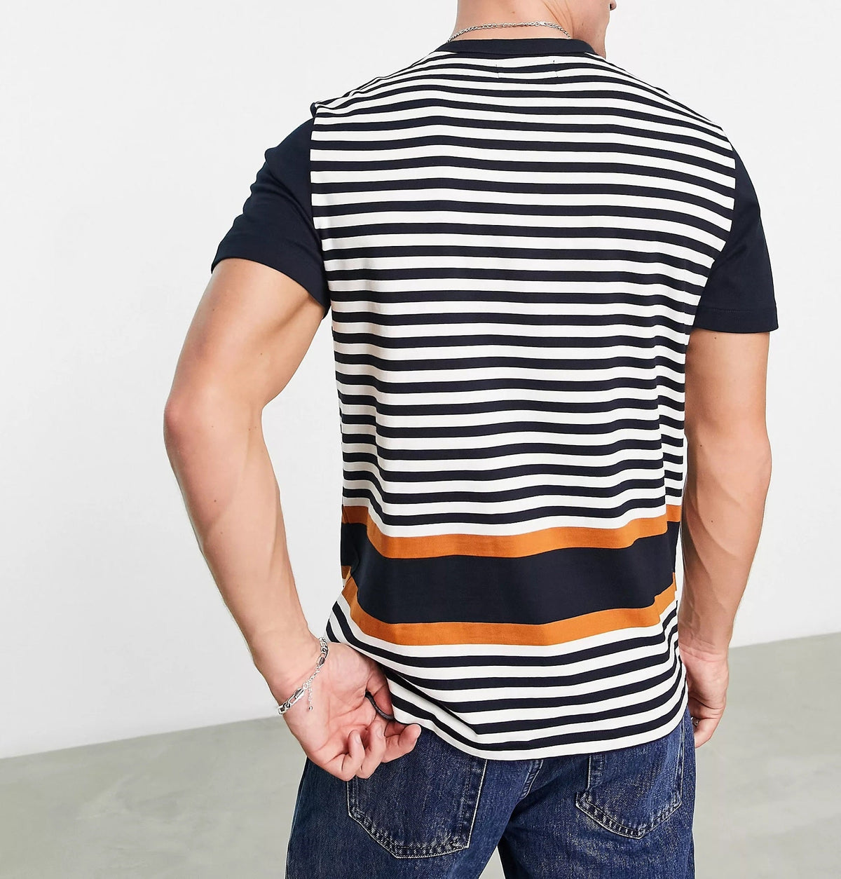 Fred Perry Mens Striped T-Shirt In Navy