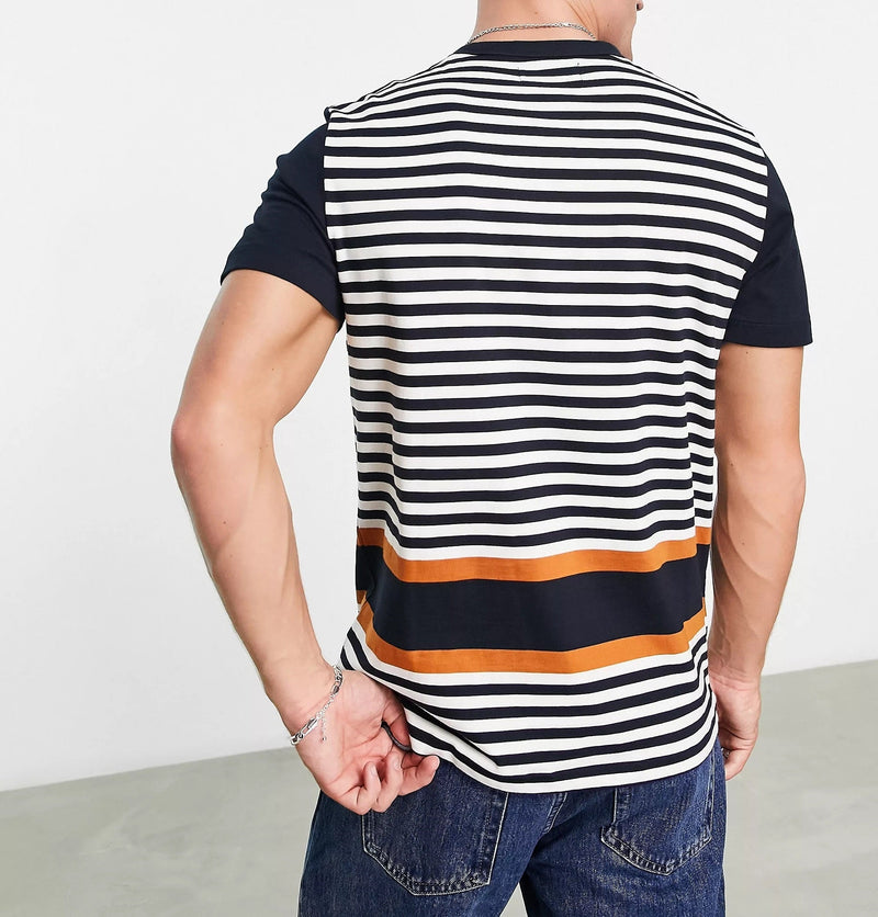 Fred Perry Mens Striped T-Shirt In Navy