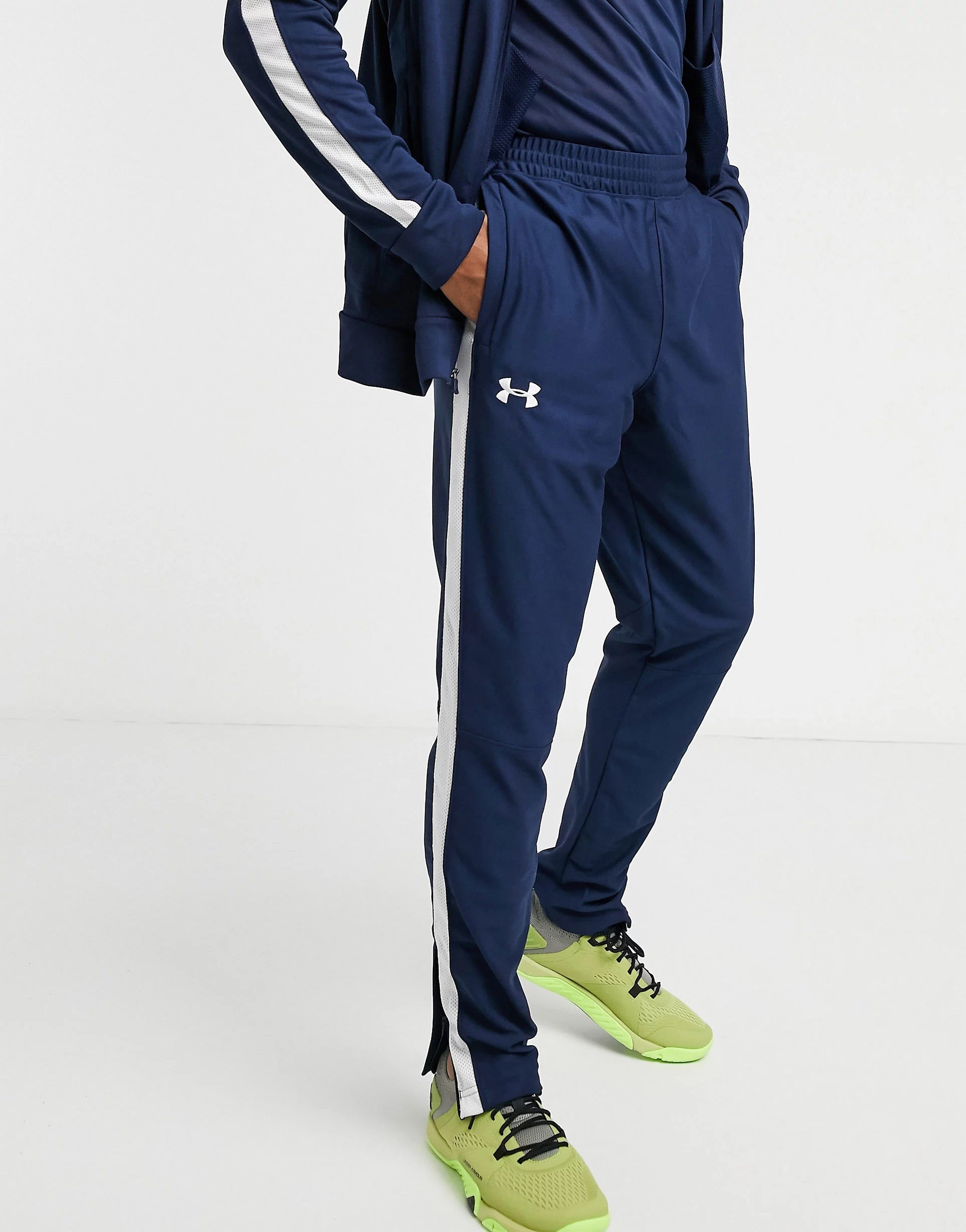 Under Armour Mens Sportstyle Pique Track Pants In Navy