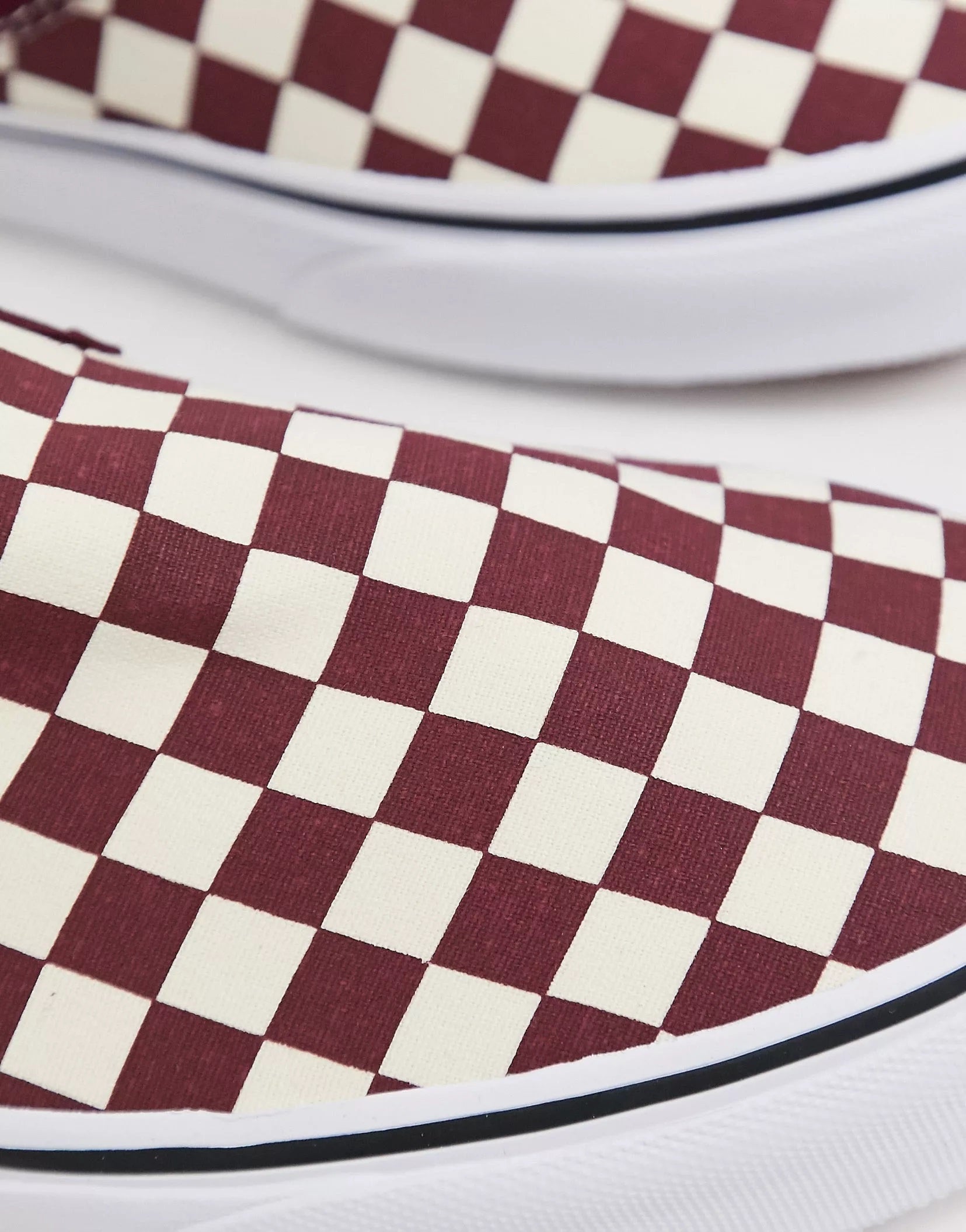 Burgundy and white checkered vans online