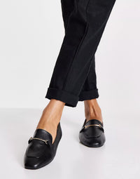 Raid Wide Fit Womens Vella Soft Square Toe Flat in Black