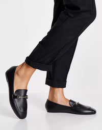 Raid Wide Fit Womens Vella Soft Square Toe Flat in Black