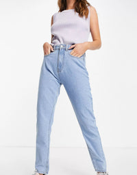 Daisy Street Womens Mom Jeans In Bleach Denim