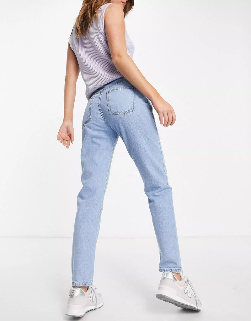 Daisy Street Womens Mom Jeans In Bleach Denim