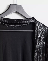 In The Style Womens Exclusive Sequin High Neck Dress in Black