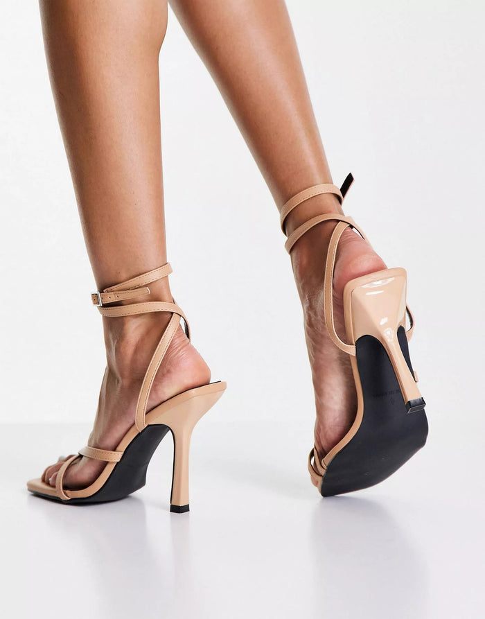 Raid Womens Wide Fit Alayna Heeled Sandals In Beige