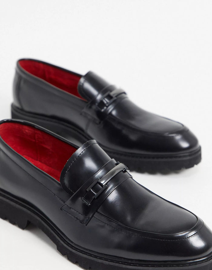 Devils Advocate Mens Chunky Loafer In Bar Detail
