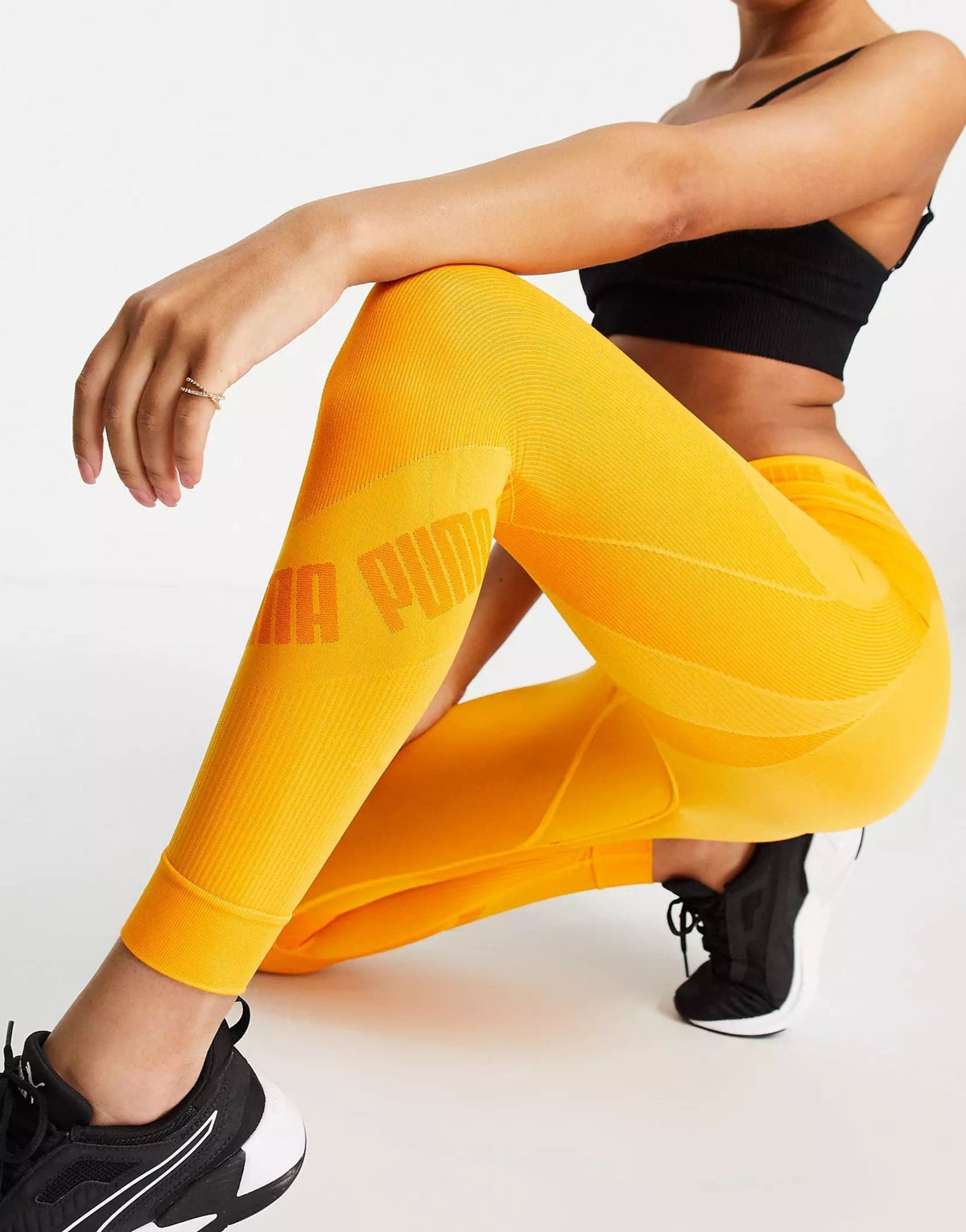 Puma Womens Training Evoknit Seamless Leggings In Orange – Sale Lab UK