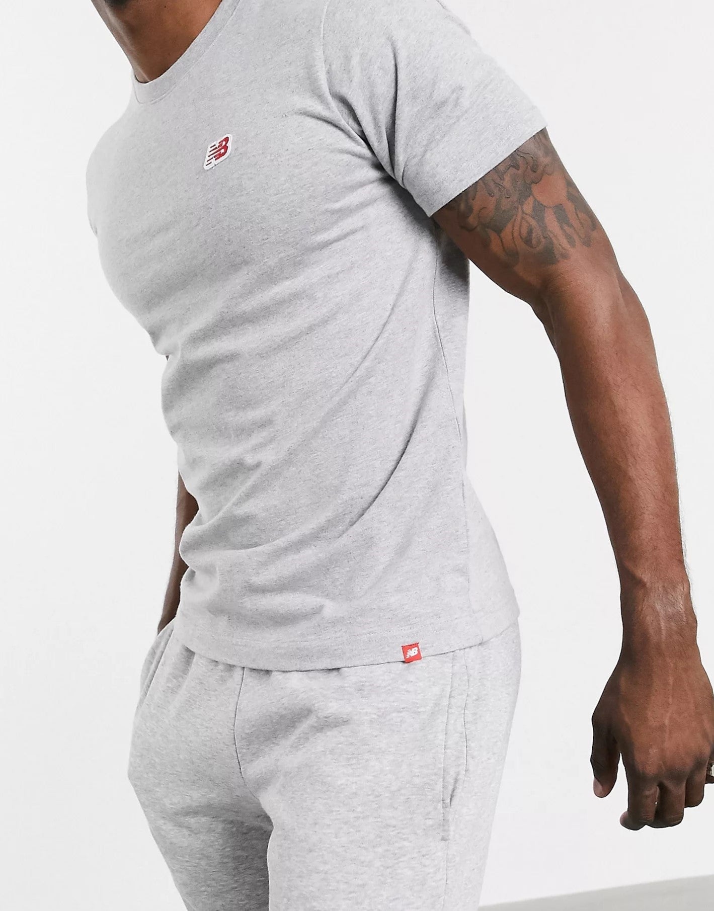 New Balance Mens Small Logo T-Shirt In Grey