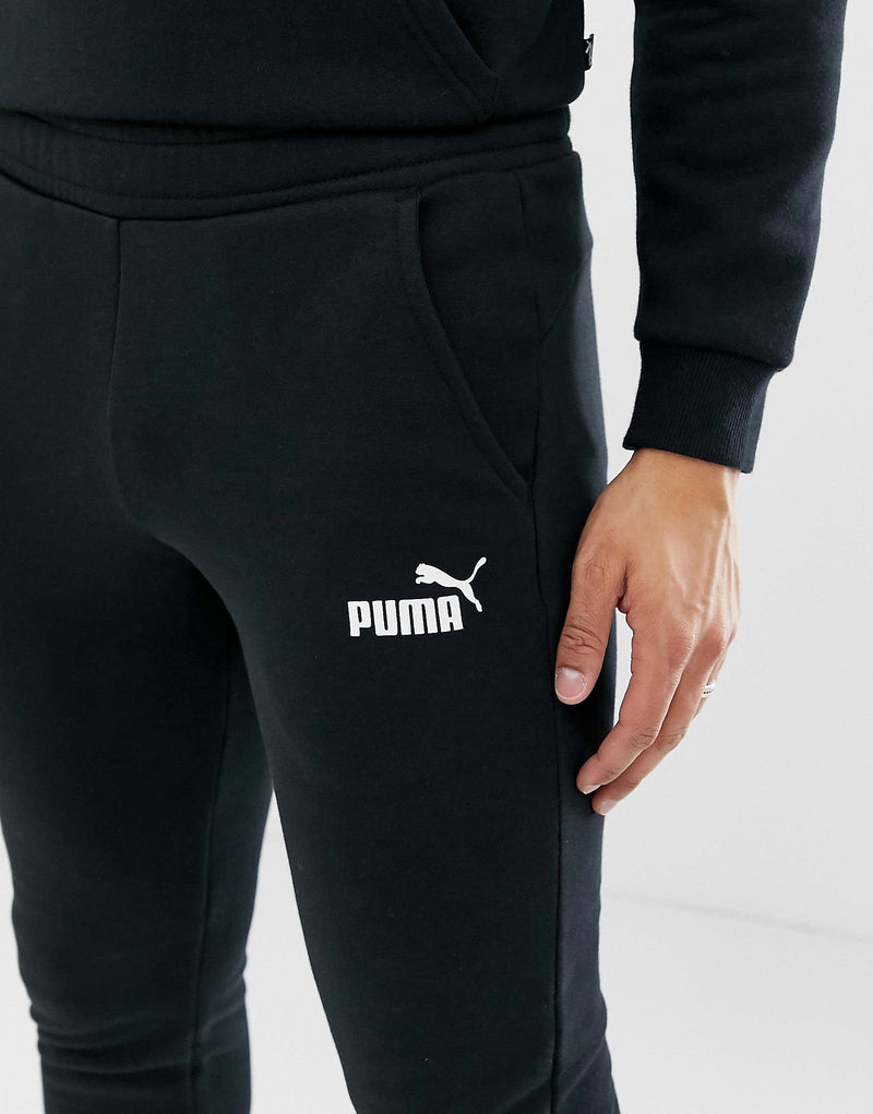 Puma Mens Essentials Small Logo Slim Joggers in Black