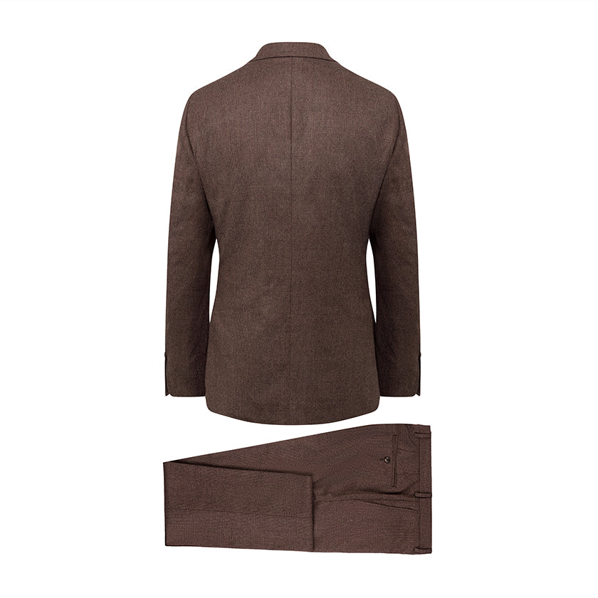 Men's Hackett Mayfair Flannel Glen Check Suit in Brown