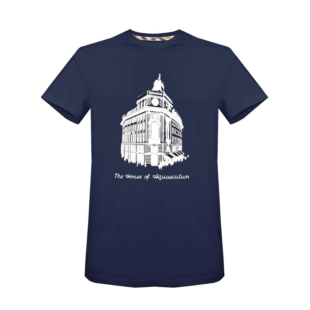 Aquascutum Mens "The House of Aquascutum" T-Shirt in Navy