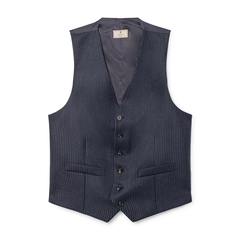 Men&#39;s Hackett, Mayfair Flannel Puppytooth Waistcoat in Navy