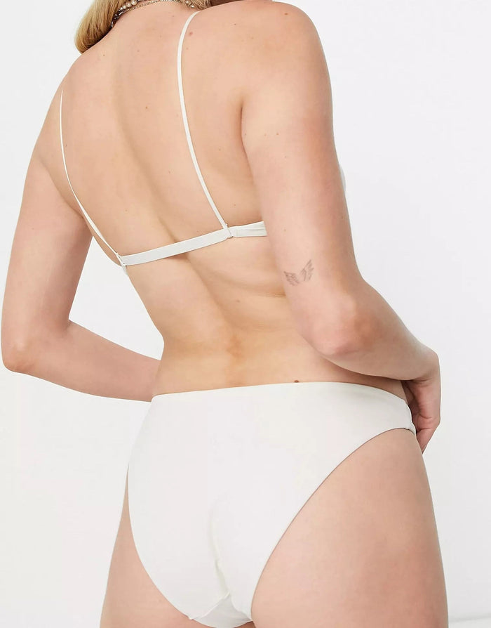 Weekday Womens Ava Triangle Bikini Top In White