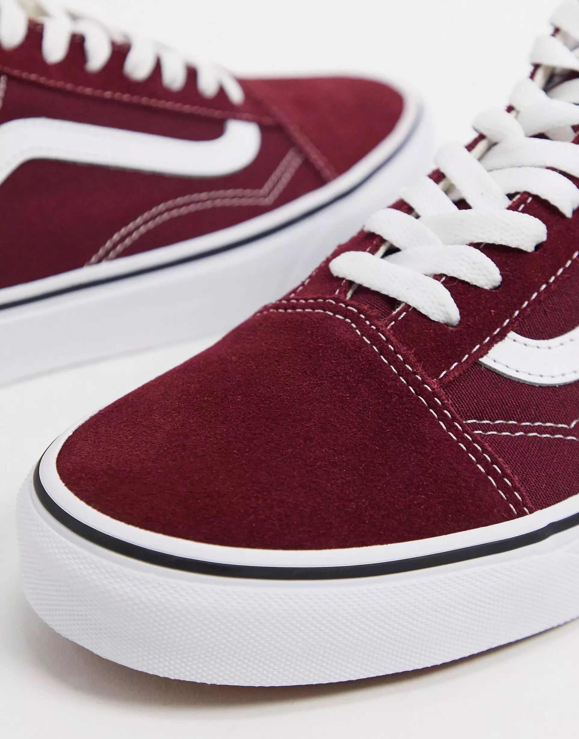 Vans Mens Old Skool Trainers In Burgundy Sale Lab UK