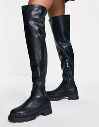 Raid Womens Rooshi Over The Knee Stretch Boots In Black