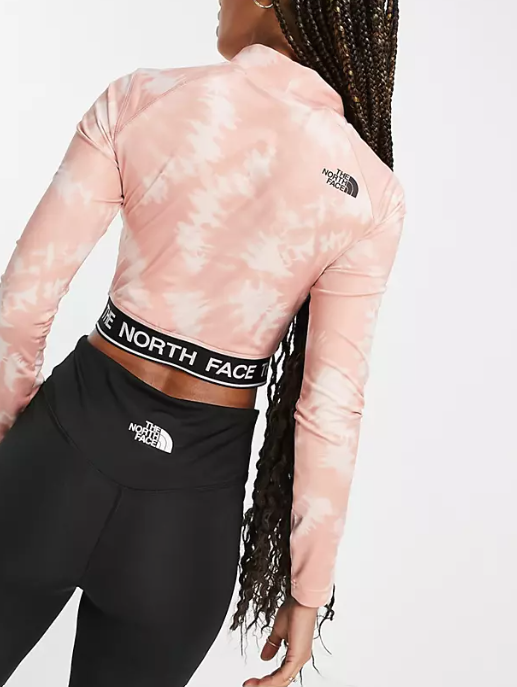 The North Face Womens Perf Cropped Long Sleeve T-Shirt In Pink