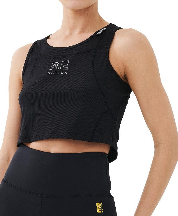 PE Nation Womens Goal Side Tank in Black