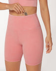 Lorna Jane Snow Wash Bike Short in Washed Quartz Pink