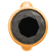 Endless Jewellery Round Black Dome Gold Charm