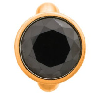 Endless Jewellery Round Black Dome Gold Charm