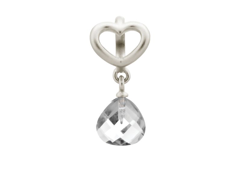 Endless Jewellery Clear Heart Grip Drop Silver Charm