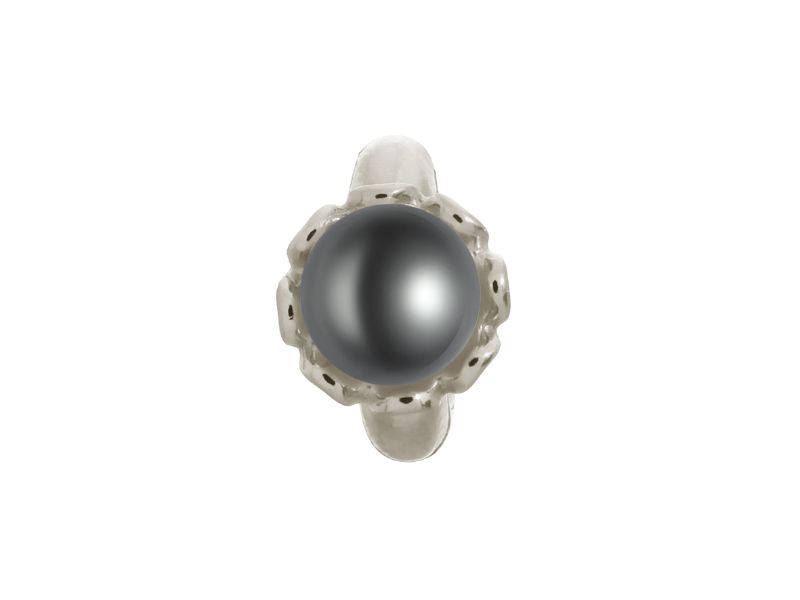 Endless Jewellery Black Pearl Flower Silver Charm