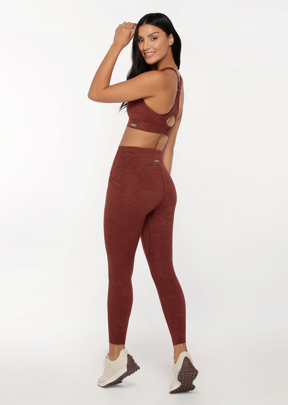 Lorna Jane No Ride Swift Ankle Biter Leggings in Washed Cool Brown
