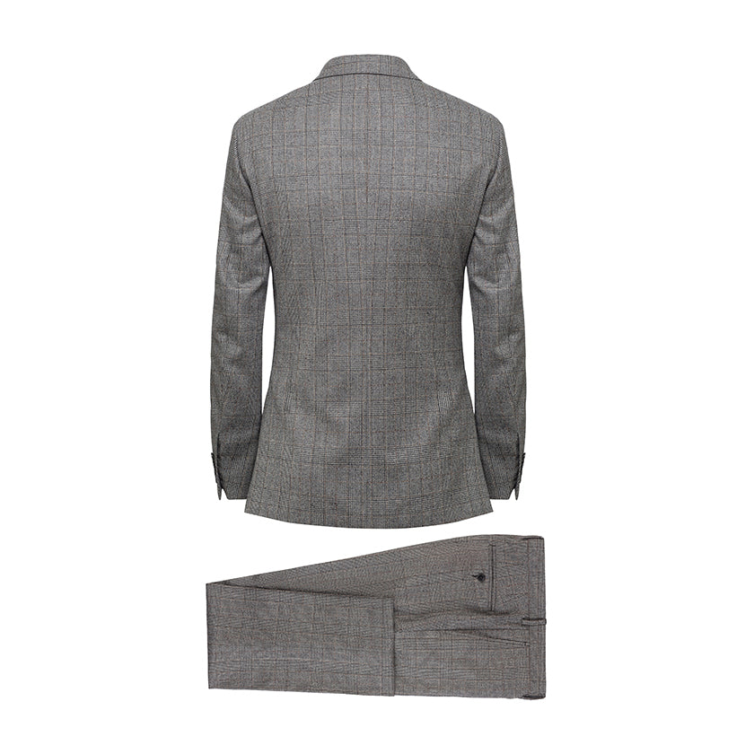 Men's Hackett Flannel Windowpane Suit in Grey & Blue
