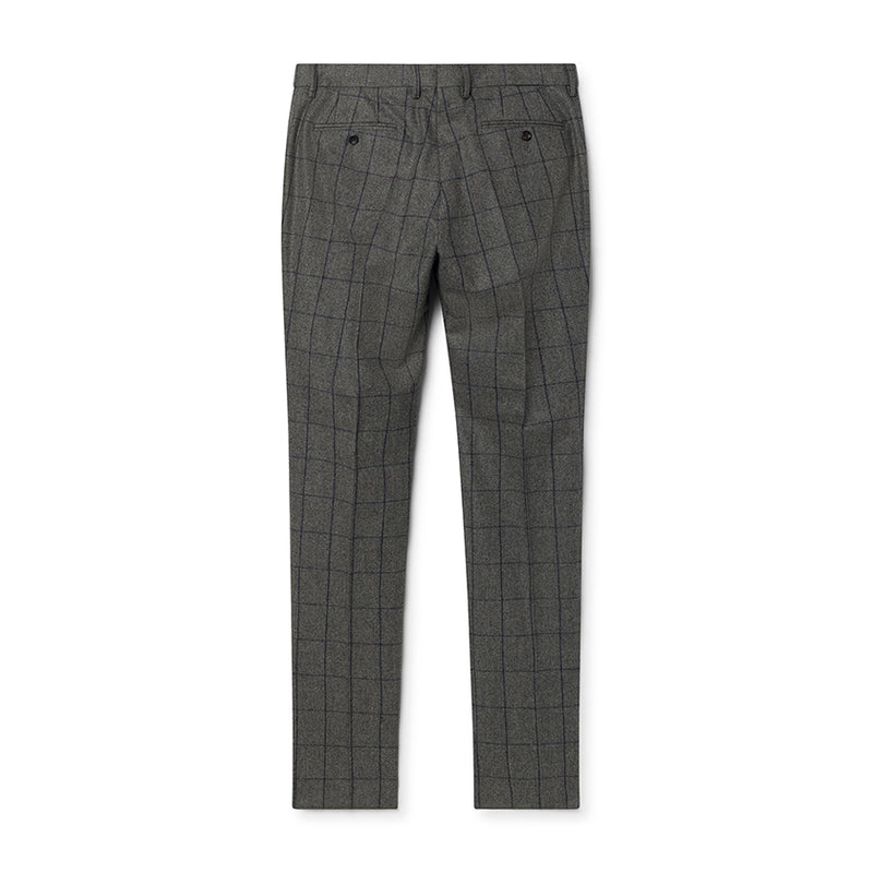 Men's Hackett, Flannel Windowpane Trousers in Grey & Blue