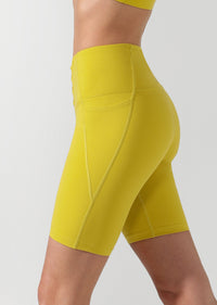 Lorna Jane Lace Up Bike Short in Acid Yellow