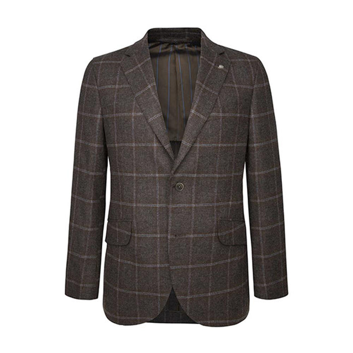 Men's Hackett, Large Deco Check Jacket in Green &  Brown