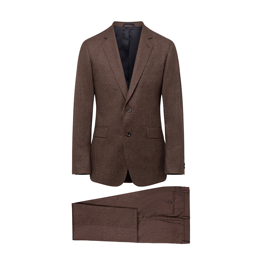 Men's Hackett Mayfair Flannel Glen Check Suit in Brown