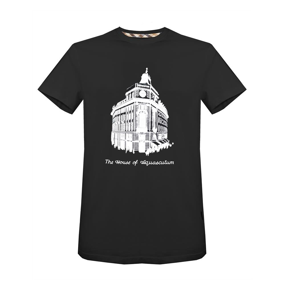 Aquascutum Mens "The House of Aquascutum" T-Shirt in Black