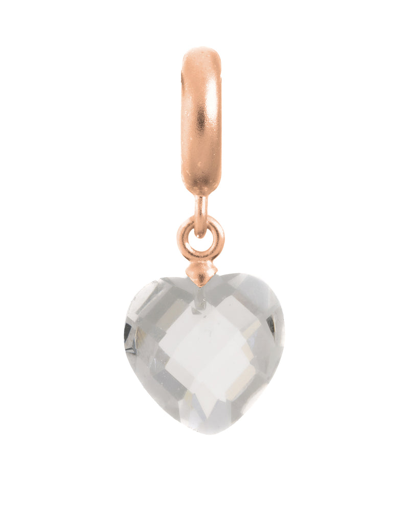Endless Jewellery Clear Heart Cut Drop Rose Gold Charm