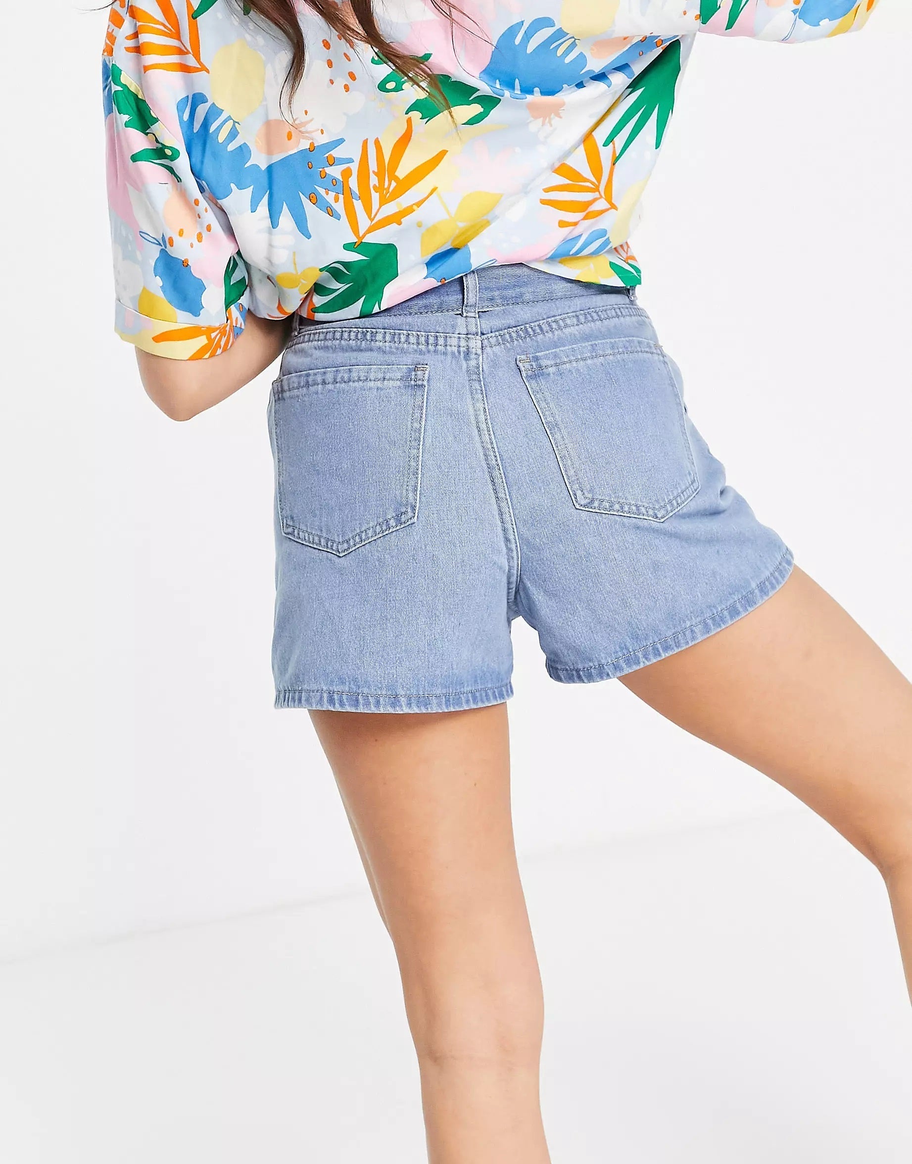 In The Style X Stacey Solomon Womens Tie Detail Shorts in Blue