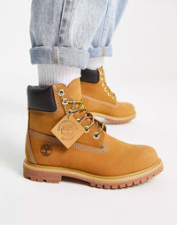 Timberland Womens 6 Inch Premium Lace Up Flat Boots In Rust