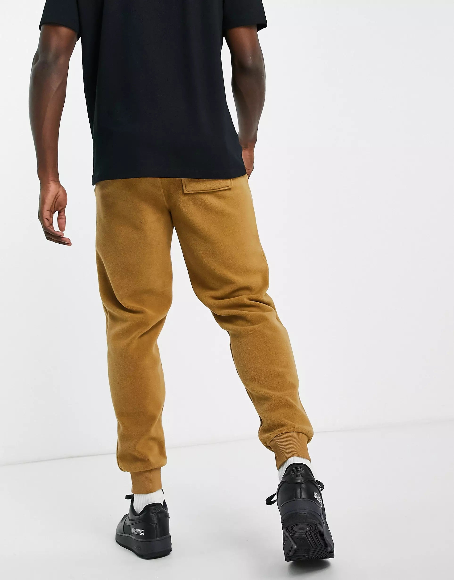 Calvin Klein Mens Polar Fleece Joggers In Tan